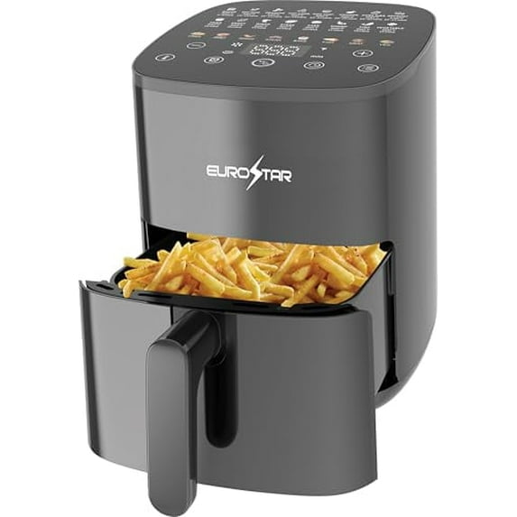 EUROSTAR 5 Quart Air Fryer, Black - Non-Stick