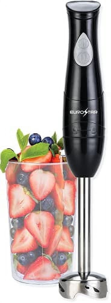 EUROSTAR EH440B 2-Speed Hand Blender with Stainless Steel Detachable Shaft, Black