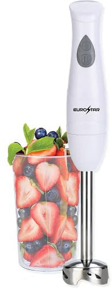 EUROSTAR EH442W 2-Speed Hand Blender with Stainless Steel Detachable Shaft, White