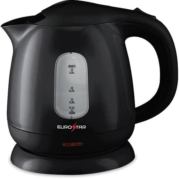 EUROSTAR EKP100BK 1.0L Plastic Electric Kettle, Black