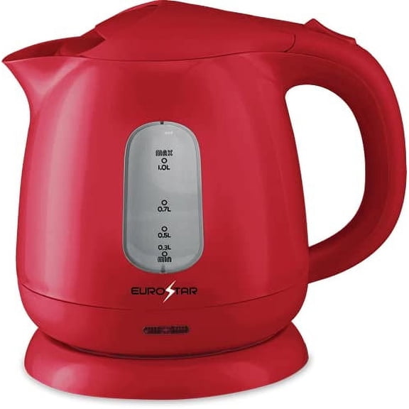 EUROSTAR EKP101RD 1.0L Plastic Electric Kettle, Red