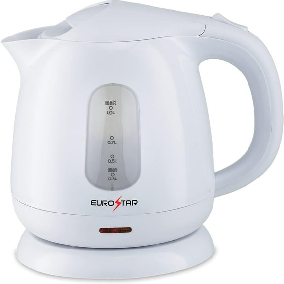 EUROSTAR EKP102WH 1.0L Plastic Electric Kettle, White