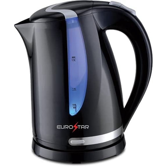 EUROSTAR EKP77BK 1.7L Electric Kettle, Black