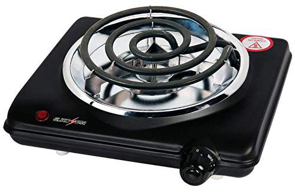 EUROSTAR ES101BK Single Burner With Spiral Plate, Black