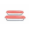 thumbnail image 1 of EUROSTAR GB233RD 4 Piece Rectangular Glass Bakeware Set with Lids, 1 of 2
