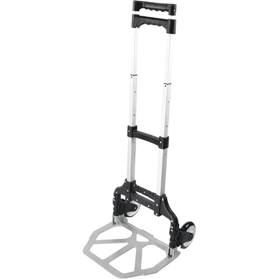 EUROSTAR LC1800 Height Adjustable Folding Luggage Cart, Silver/Black