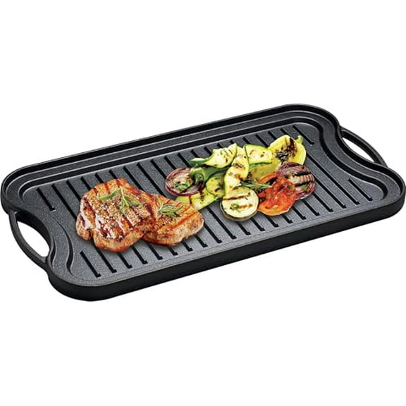 EUROSTAR CIG20 Reversible Cast Iron Grill Griddle Pan