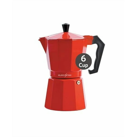 EUROSTAR SEM306R 6-Cup Stovetop Espresso Maker, Red