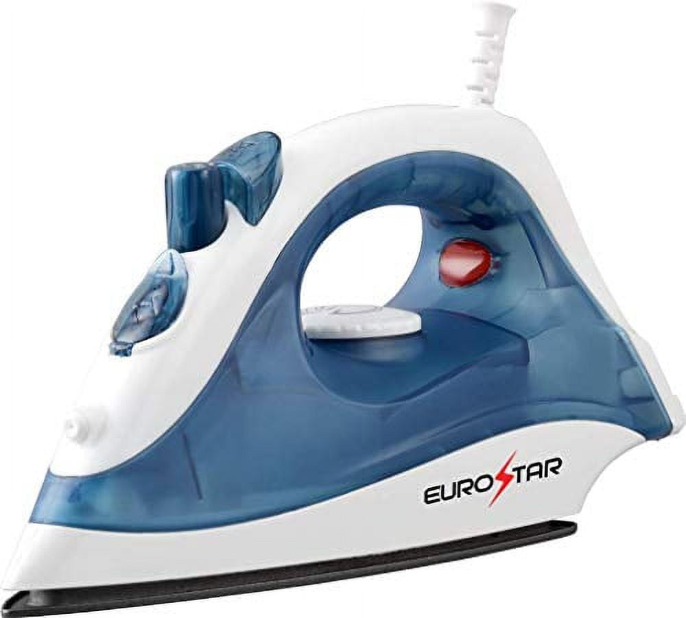 EUROSTAR Spray Steam and Dry Compact Iron with Non-Stick Soleplate 1200 Watt