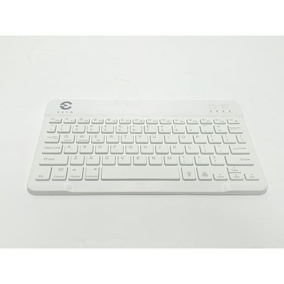 EUTO Keyboard 7 Colors Backlit Compatible with Tablets and Phones, Slim and Lightweight with Wireless Connectivity - White