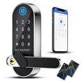 thumbnail image 1 of Euukaitary Fingerprint Smart Door Knob with Keypad, WiFi App Remote Control and Auto-Lock, Satin Nickel, 1 of 9