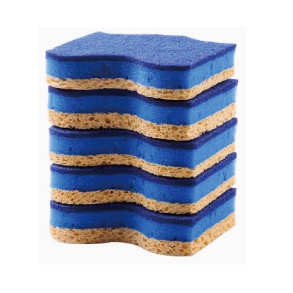 EUVLBZO Cleaning sponges for Kitchen, Dual-Sided Non-Scratch Scrub Sponges, High Density Polyurethane Foam with Scouring Fiber Layer
