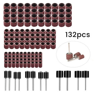 MTP 110+1 Pcs Assorted Grits with Rubber Mandrel Rotary Tool Sanding Drum  1/2 x 1/2 For Dremel Foredom 1/8 Craftsman (60/120/240 Grits) Abrasive 