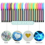 EUWBSSR 48Pcs Gel Pen Set Metallic Pastel Glitter Neon Gel Pens for Adult Colouring Book