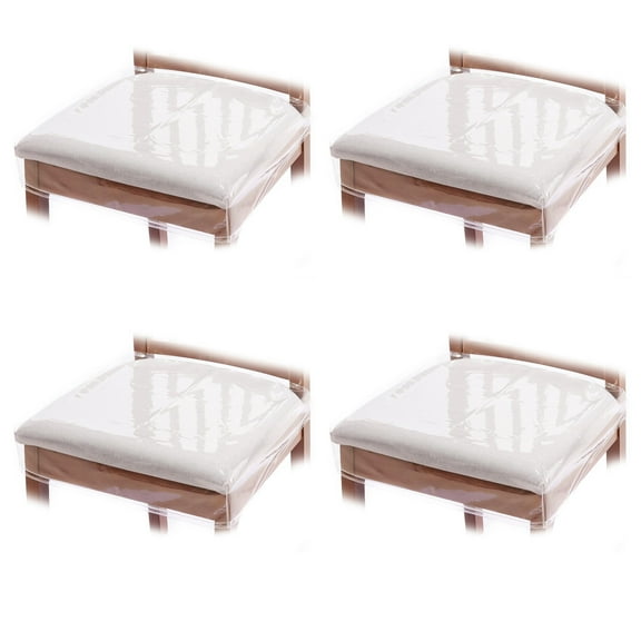 EUWBSSR 4Pcs Plastic Chair Covers Transparent PVC Dinning Chair Covers Protectors Enduring Stain Resistant Waterproof Seat Covers Easy to Clean Chair Protectors