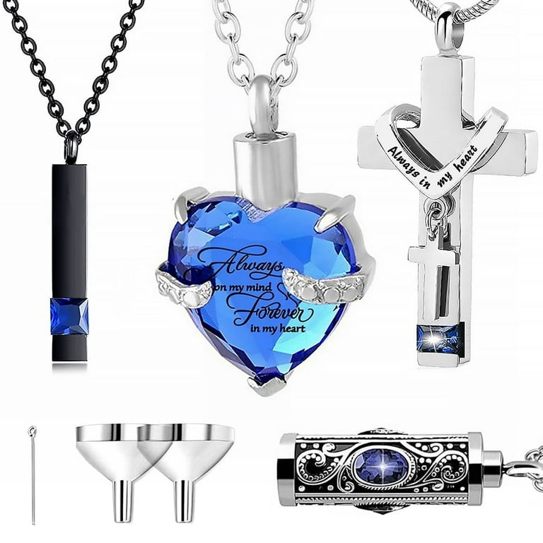 EUWBSSR Urn Necklace Set Pcs Stainless Steel Cremation Jewelry