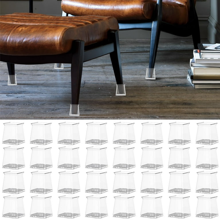 EUWBSSR 4Pcs Black Wooden Sofa Legs, 5cm Tall Round Bun Feet