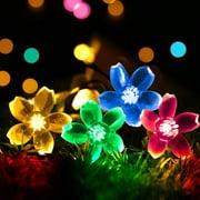 EUWBSSR 50 LED Solar Flower String Lights,Solar Fairy Light with 8 Modes, Waterproof Outdoor Decoration Lights for Patio, Indoor Garden, Room