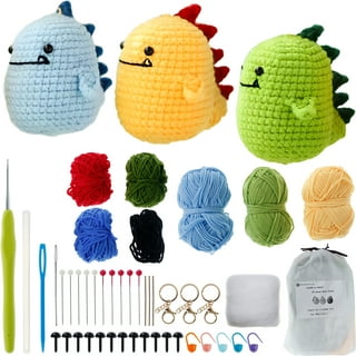 Mayboos Crochet Kit for Beginners, Beginner Crochet Kit for Adults, Crochet Starter Kit with 10 Colors of Yarn, Crochet Stuffing, Crochet Keychain