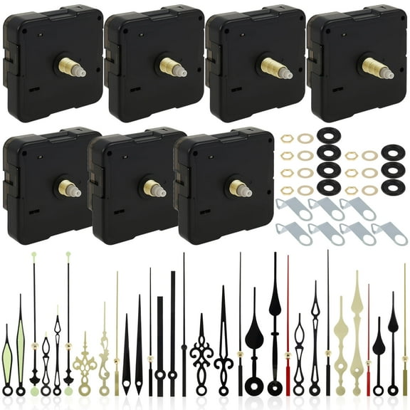 EUWBSSR Clock Movement Mechanism Clock Mechanisms Battery Powered Kit Silent Quartz with 10 Styles Aluminium Clock Hands Quartz Wall Clock Replacement Movement Parts for DIY Clock and Repair