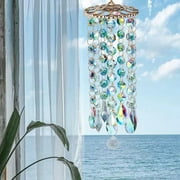 EUWBSSR Colorful Crystal Wind Chimes,Garden Hanging for Indoor and Outdoor Decor Gift 8.97x6.24x5.07in