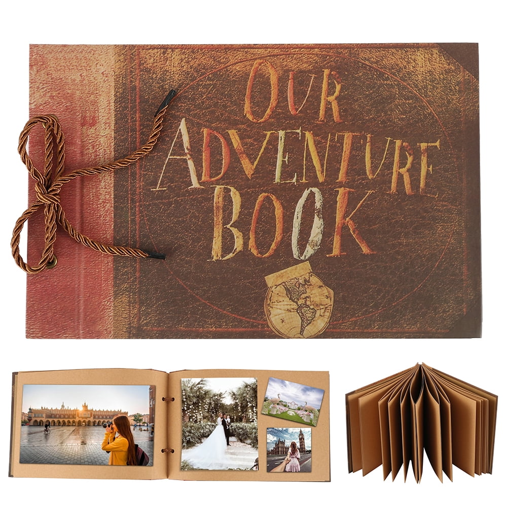 EUWBSSR DIY Handmade Our Adventure Book Photo Album Scrapbook Album, Retro  Album, Wedding Photo Album, Anniversary + DIY Handmade Set Album  Accessories 