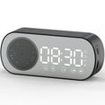 thumbnail image 1 of EUWBSSR Digital Alarm Clock Bluetooth 5.0 Speaker LED Display Mirror Desk Alarm Clock with FM Radio Support TF Card Play Hands-Free Call Dual Alarm Clock with USB Charging Port Adjustable Brightness, 1 of 9