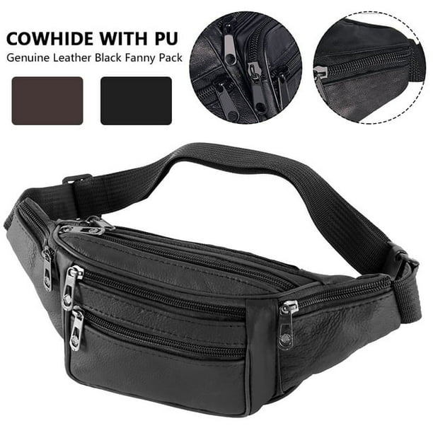 EUWBSSR Genuine Leather Waist Fanny Pack Belt Bag Pouch Travel Hip