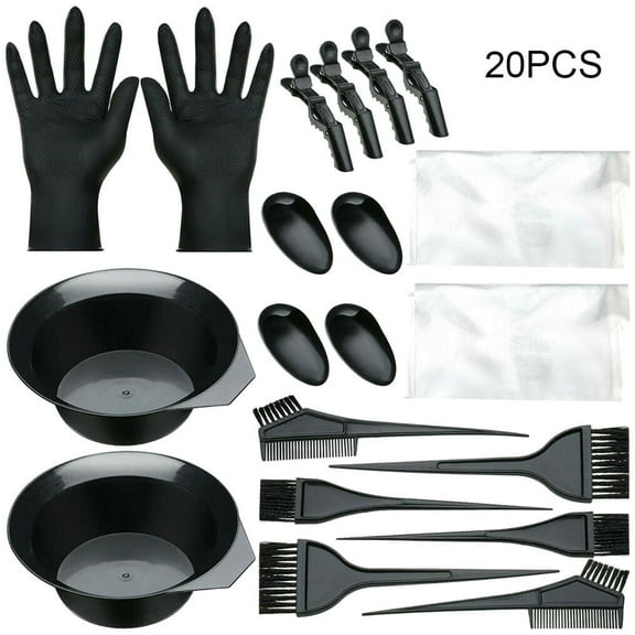 EUWBSSR Salon Hair Coloring Dyeing Kit Tinting Bowl Dye Brush Ear Cover Gloves Coloring DIY Tools