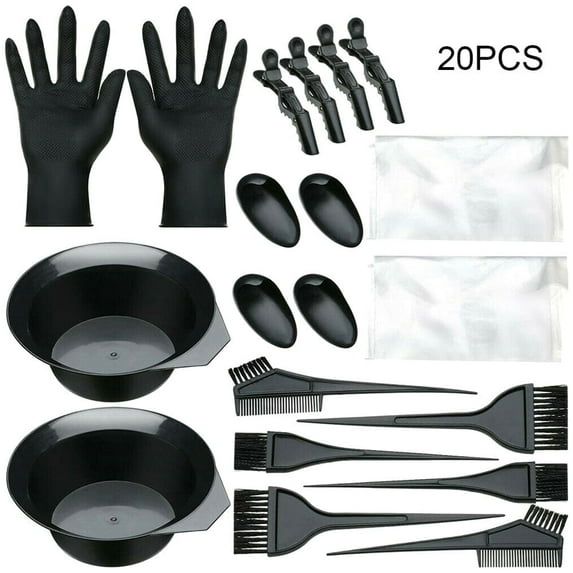 EUWBSSR Salon Hair Coloring Dyeing Kit Include Bowl Dye Brush Ear Cover Gloves Coloring DIY Tools