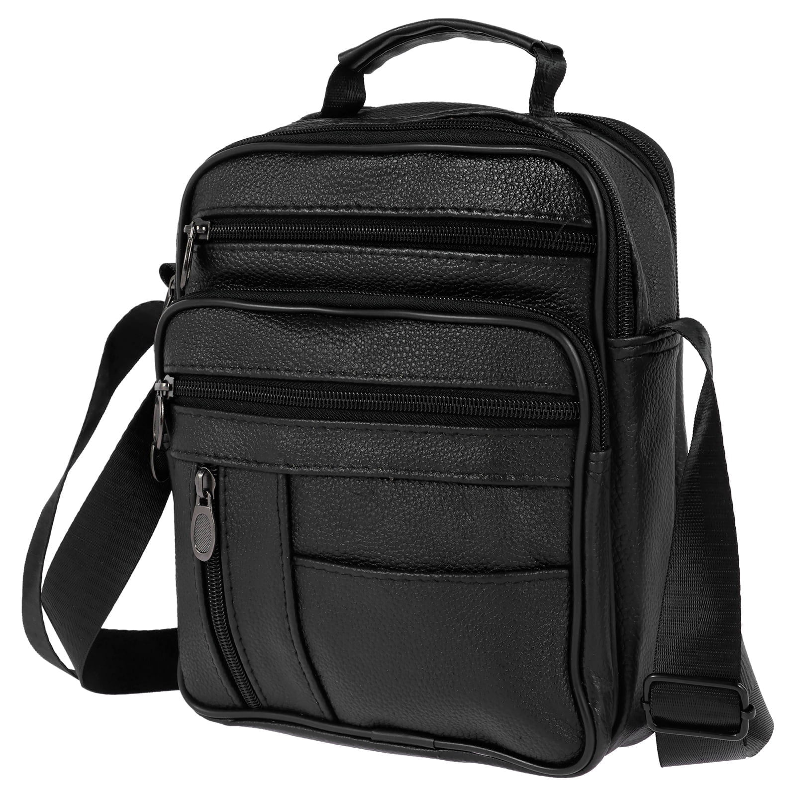 8.26*3.93*9.84in Men's Genuine Leather Handbag Shoulder Bag Fashion Cross Body Messenger Business
