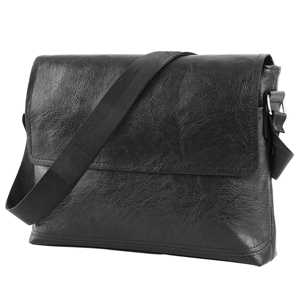 EUWBSSR Men's Messenger Bag,Leather Bags,Men's Cross Body HandbagBlack
