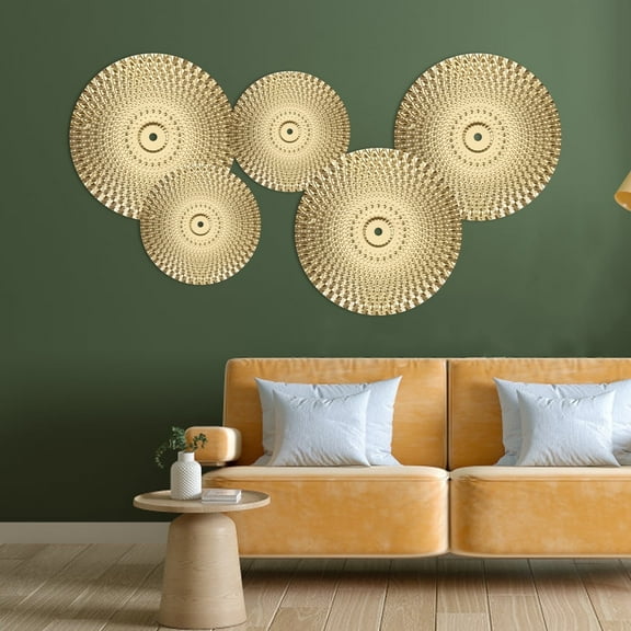 EUWBSSR Metal Plate Wall Decor Art Minimalist Gold Wall Decoration Hangable Gold Wall Home Decor Metal Wall Art Decor for Home