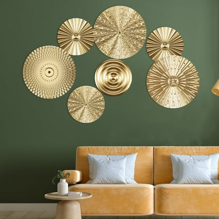 EUWBSSR Metal Plate Wall Decor Art Minimalist Gold Wall Decoration Hangable Gold Wall Home Decor Metal Wall Art Decor for Home