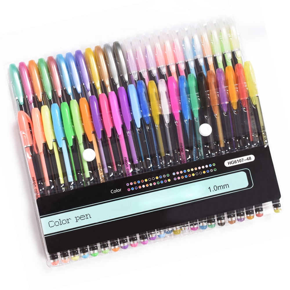 Neon Pens 12 Pcs Neon Glitter Pens Set Gel Colour Pens Set Color Stationary  For Gift