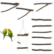 EUWBSSR Parrot Bird Perches Natural Wood Bird Standing Stick Parrot Perch Stand Platform Wooden Exercise Climbing Paw Grinding Toy Birdcage Accessories for Parakeet Parrot Budgie Lovebirds