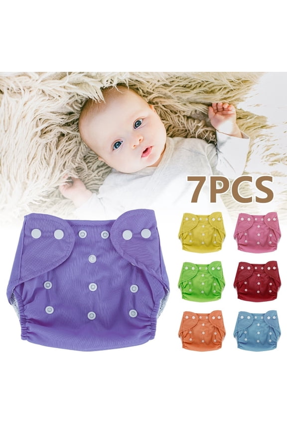 EUWBSSR Reusable baby diapers soft and hygienic comfort cover washable size adjustable, All-in-One, Multicolour