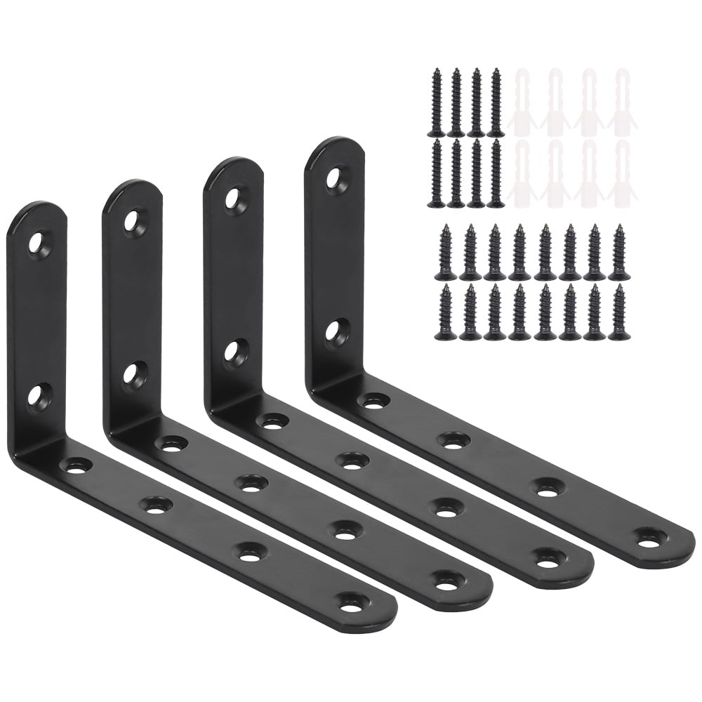 EUWBSSR Shelf Brackets,4Pcs 5in HeavyDuty CastIron Wall Mounted L