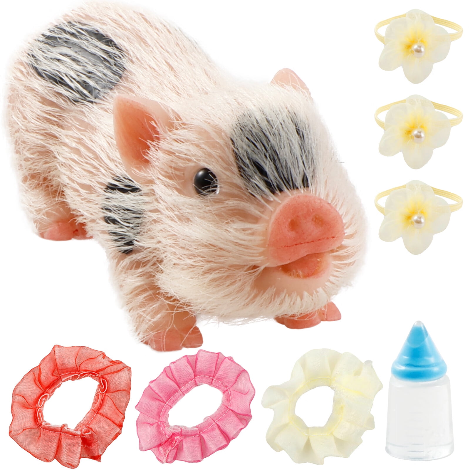 Silicone Pig Mini Doll with Clothes, 5.07 x 3.12 x 1.56 in Silicone, 0.55 lb