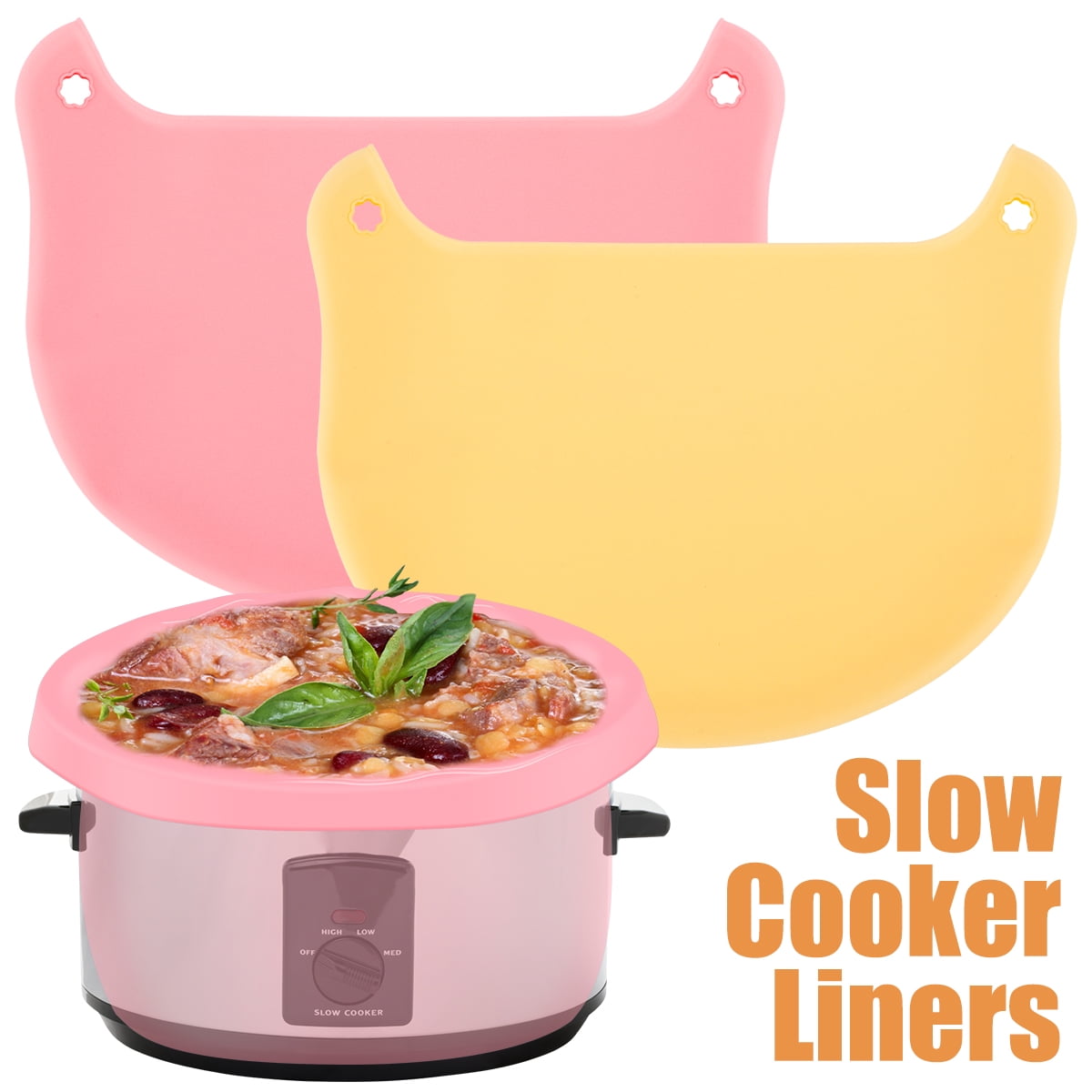 New England Stories PotDivider Silicone Slow Cooker Liners Insert Fit for 8 qt Oval Crockpot Reusable Two-in-One Slow Cooker Divider - Leakproof