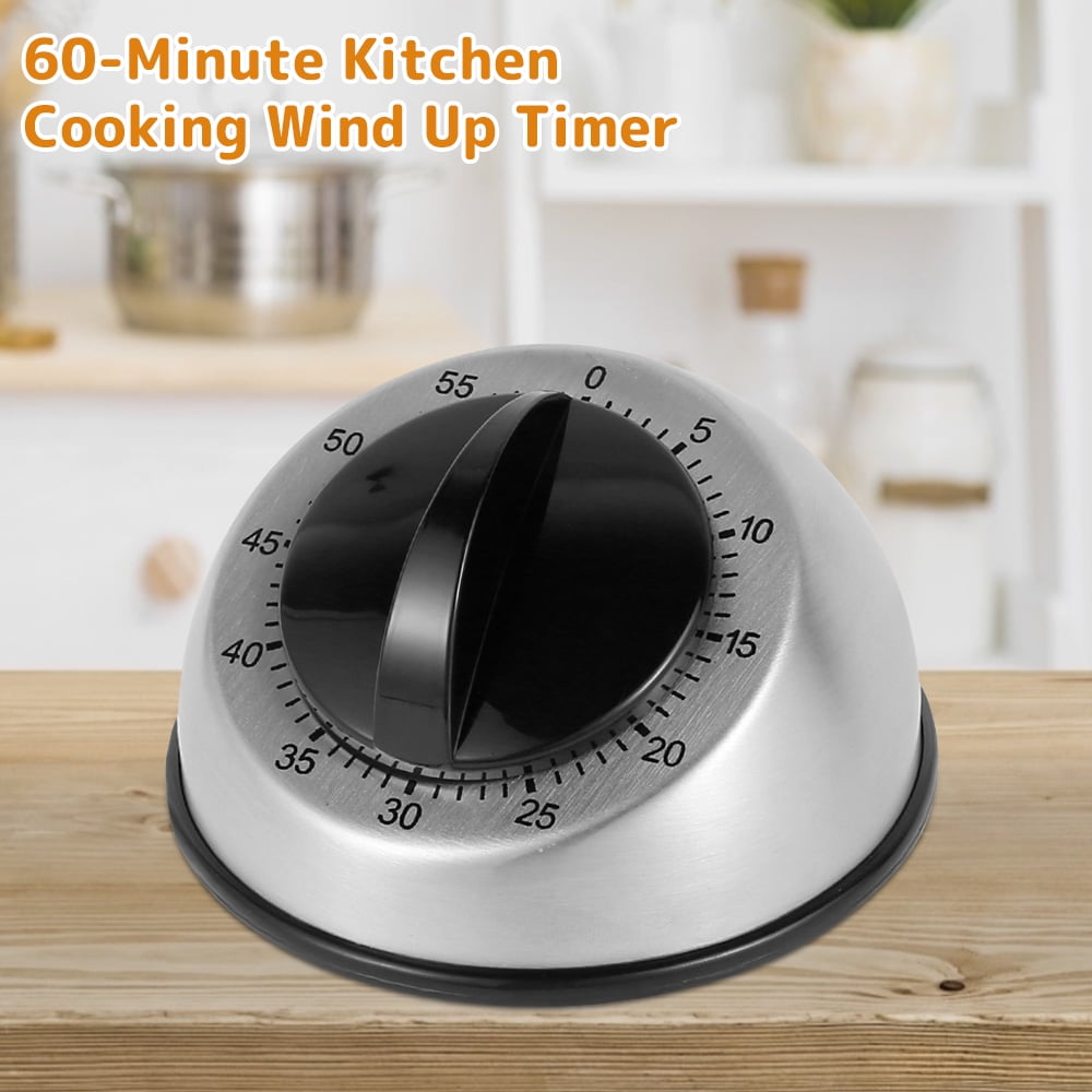 EUWBSSR Stainless Steel Kitchen Cooking Timer, 60-Minute Long Ring Bell  Alarm Loud, Kitchen Cooking Wind Up Timer Mechanical