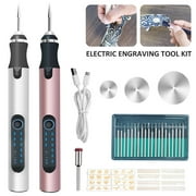 Rechargeable Electric Micro Engraver Pen Mini DIY Cordless Engraving Tool Kit for Metal Glass Ceramic Plastic Wood Jewelry 20 Bits 1 Handle Extension
