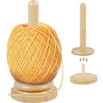 EUWBSSR Wooden Yarn Holder Rotatable Bamboo Yarn Skein Spinner Revolving Yarn Ball Stand Dispenser Crochet Accessory for Knitting Crocheting