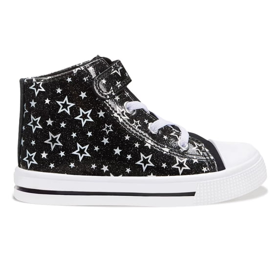 EUXTERPA Kids High Top Canvas Sneakers Girls Black Casual Walking Shoes Toddler Size 9