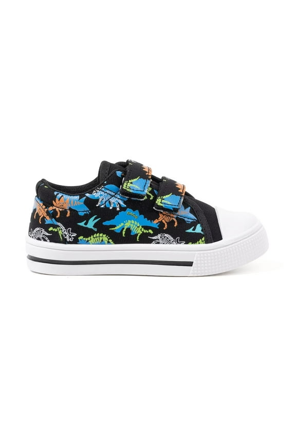 Kids Dinosaur Canvas Shoes Boys Casual Walking Sneakers with Hook and Loop Toddler Size 9