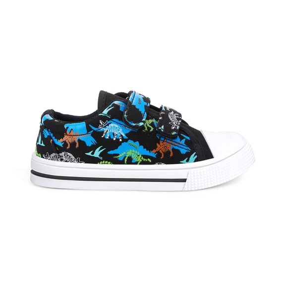 EUXTERPA Kids Dinosaur Canvas Shoes Boys Casual Walking Sneakers with Hook and Loop Toddler Size 9