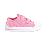 EUXTERPA Girls Pink Glitter Shoes Toddler Casual Walking Sneakers with Hook and Loop Little Kid Size 13