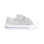 EUXTERPA Girls Glitter Shoes Kids Casual Walking Sneakers with Hook and Loop Toddler Size 8