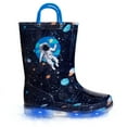 thumbnail image 1 of EUXTERPA Toddler Kids Light Up Rain Boots Boys Astronaut Waterproof Boots Little Kid Size 12, 1 of 6