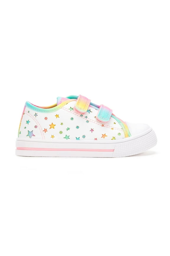 Girls White Shoes Kids Casual Walking Sneakers with Hook and Loop Toddler Size 10